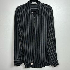 Sfarzo Milano Y2K Vintage Striped Long Sleeve Button Down Shirt Size L
